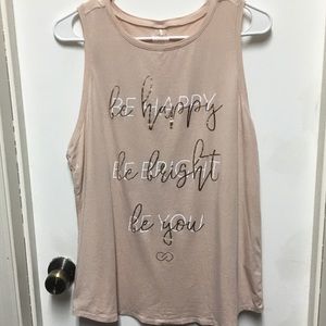 Calia be happy, be bright, be you blush pink tank